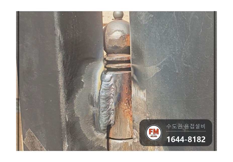 주물 대문수리 경첩 앞뒤 알곤 고른 비드 광명단 마감 시공 사진 7