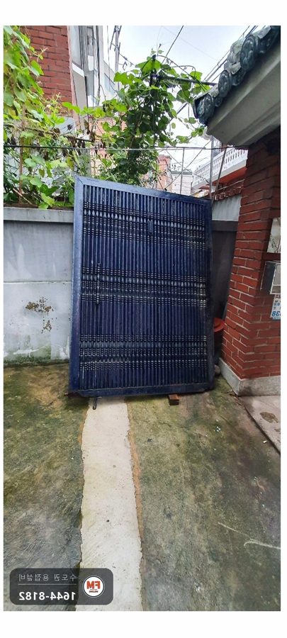 철대문수리 아래 잘라 내고 칼라관 이음 스테인리스 309 보수